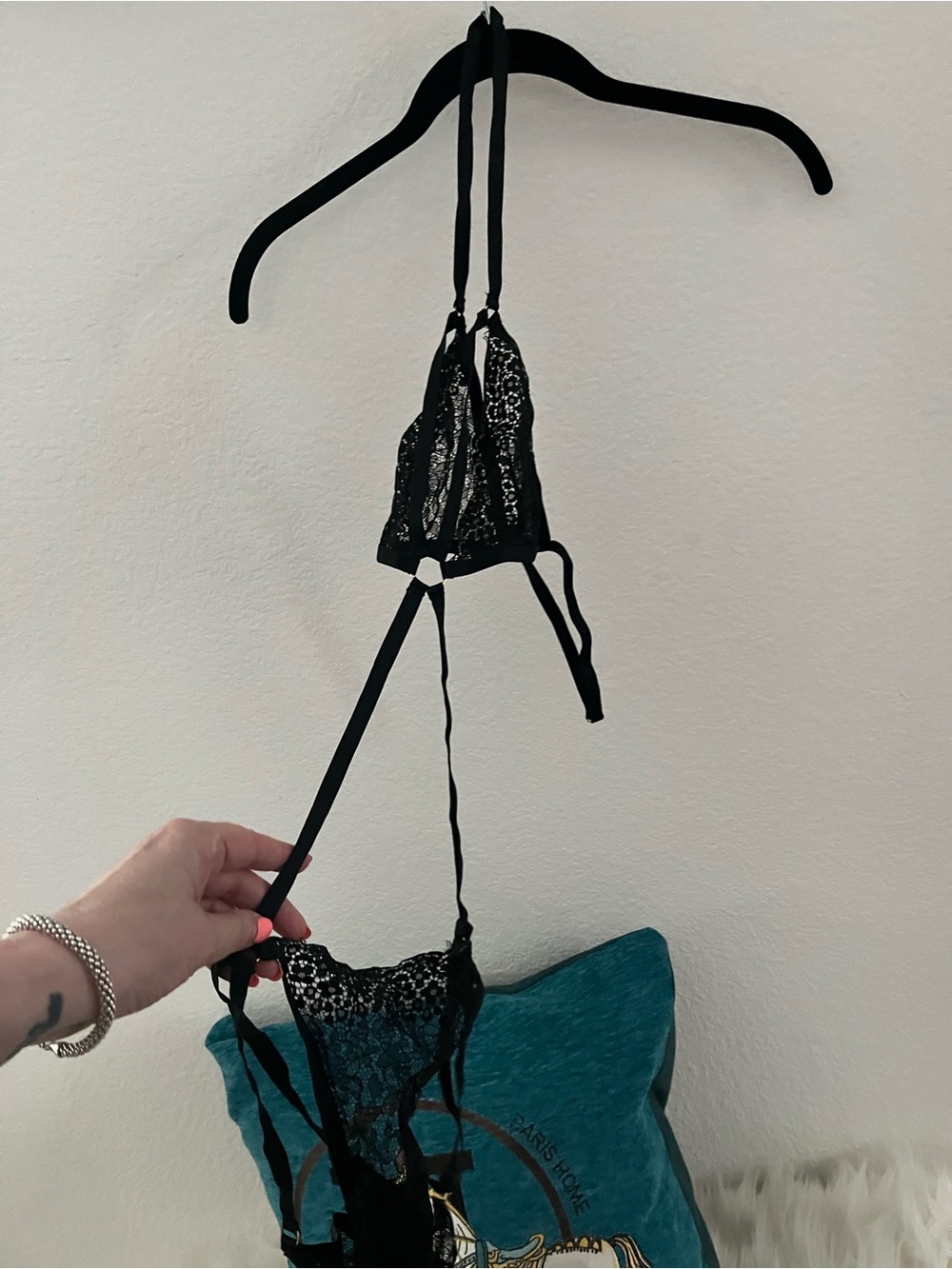 Victoria's Secret Black Lace Halter Bag Charm